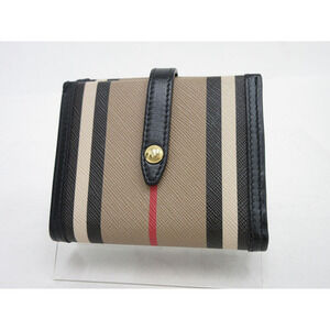 Burberry Wallet Black Double Check Hook